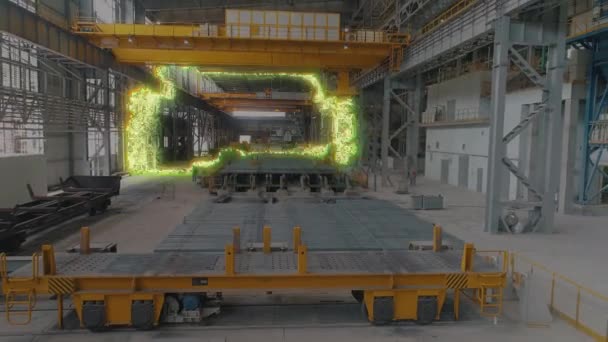 Modern Workshop Metallurgical Factory Concept Visualization Modern Technologies Metallurgical Plant — Stock Video