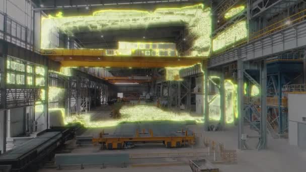 冶金工厂概念的现代车间 冶金厂现代技术的可视化 金属生产车间 — 图库视频影像