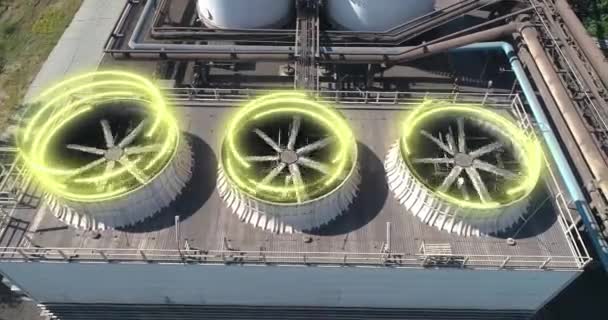 Nsansız Hava Aracından Soğutma Kulesi Endüstriyel Soğutma Kuleleri Islak Soğutma — Stok video
