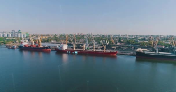 Морський Порт Візуалізацією Вантажних Кораблів Інтернет Єднань Візуалізація Інформаційної Глобальної — стокове відео