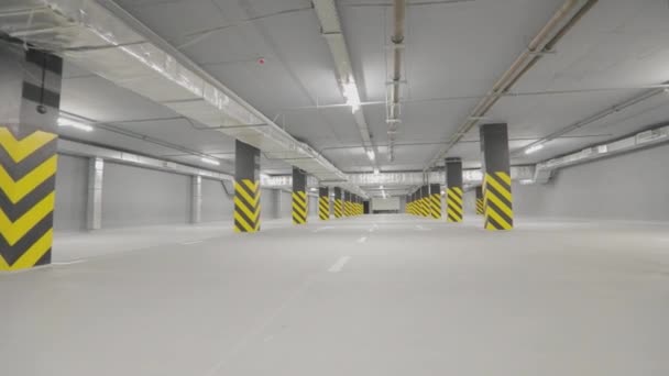 Estacionamento Subterrâneo Vazio Moderno Estacionamento Subterrâneo Vazio Parque Estacionamento Moderno — Vídeo de Stock