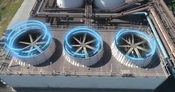 Torre Raffreddamento Drone Torri Raffreddamento Industriali Torri Raffreddamento Umido Torri — Video Stock