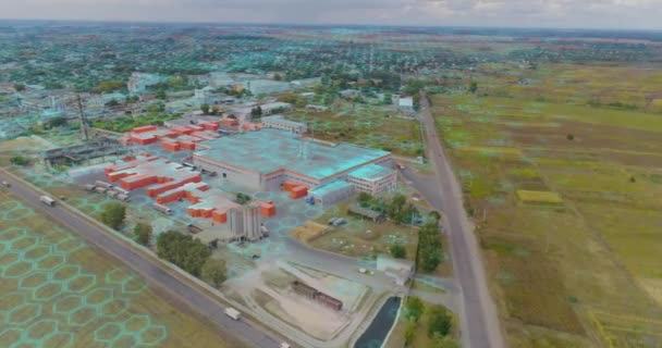 Modern Factory Air Concept Modern Factory Technological Factory Aerial View — Stock Video