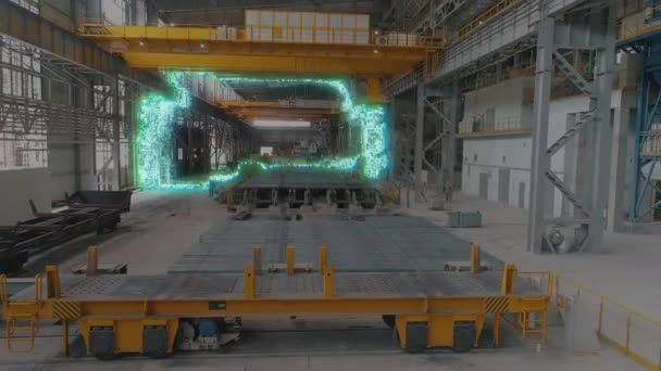 Moderne Werkstatt Eines Metallurgischen Fabrikkonzeptes Visualisierung Moderner Technologien Einem Hüttenwerk — Stockvideo