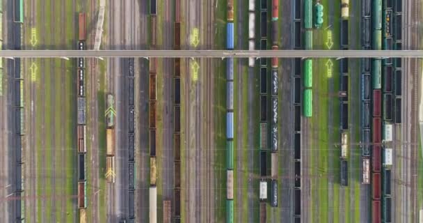 Транспорт Залізничною Концепцією Візуалізація Сучасних Залізничних Перевезень Вантажні Залізничні Перевезення — стокове відео