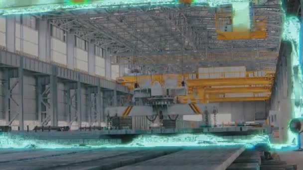 Fabrikadaki Vinç Işını Bir Metalürji Fabrikasının Içinde Metalurji Fabrikasının Modern — Stok video