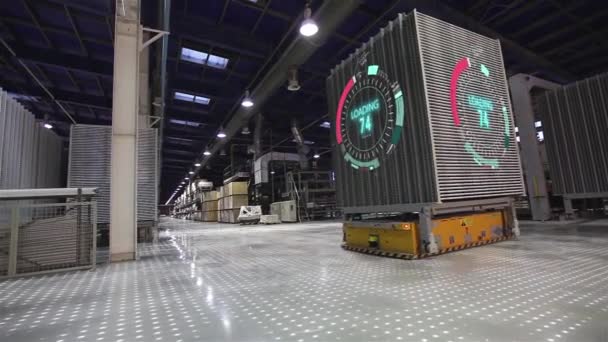 Αυτοματοποιημένο Εργοστάσιο Αυτοδιαχειριζόμενα Ρομπότ Ρομπότ Αυτοματοποιημένο Εργοστάσιο Οπτικοποίηση Των Τεχνολογιών — Αρχείο Βίντεο