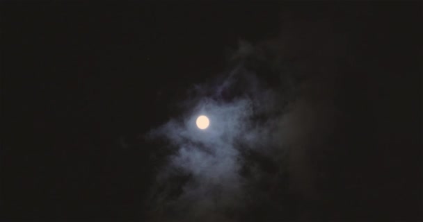 Full Moon Clouds Full Moon Movement Clouds Background Full Moon — Vídeos de Stock