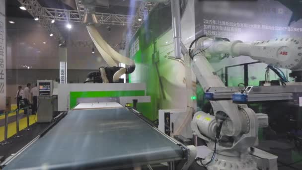 Industrial Robot Arm Industrial Robot Manipulator Work Factory — Stock Video