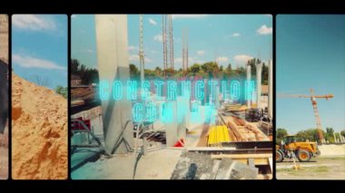 Construction company. Construction company inscription. Opener construction company.