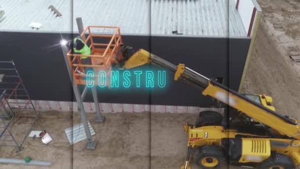 Construction Company Inscription Opener Construction Company Construction Company — Stok video