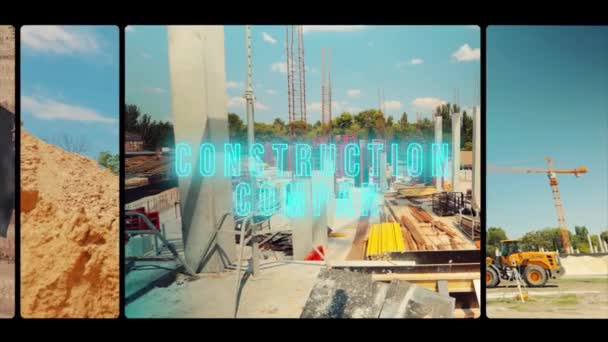 Construction Company Construction Company Inscription Opener Construction Company — Stock video
