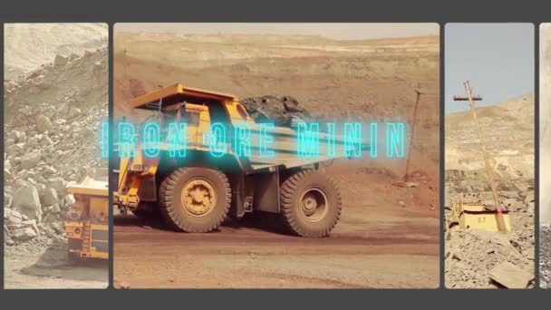 Cadre Ouverture Extraction Minerai Fer Minerai Fer Économiseur Écran Collage — Video