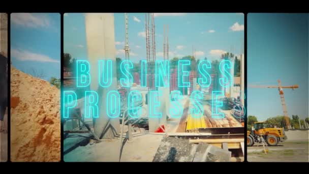Надпись Бизнес Процессов Инфографика Бизнес Процессов Многоэкранные Бизнес Процессы — стоковое видео