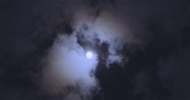 Full Moon Clouds Full Moon Movement Clouds Background Full Moon — Stock video