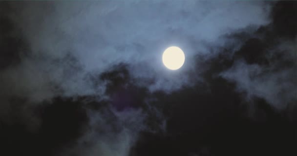 Full Moon Clouds Full Moon Movement Clouds Background Full Moon — Vídeos de Stock