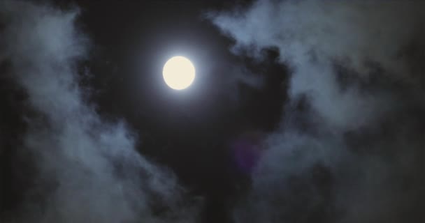 Full Moon Clouds Full Moon Movement Clouds Background Full Moon — Stockvideo