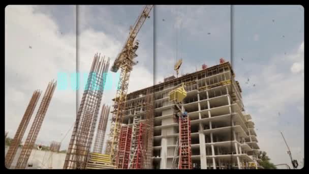 Trabajadores Una Obra Construcción Constructores Una Obra Construcción — Vídeo de stock