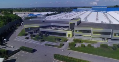 Havadan modern fabrika. Modern fabrika kavramı. Teknolojik fabrika hava görüntüsü. Modern bir bitkinin canlandırılması.