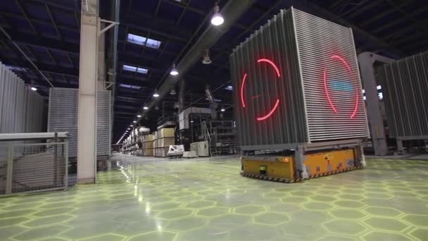 Automatisierte Fabrik Mit Selbstverwalteten Robotern Roboter Einer Automatisierten Fabrik Visualisierung — Stockvideo