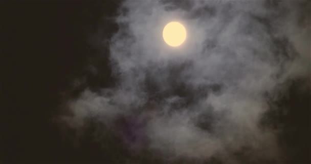 Full Moon Clouds Full Moon Movement Clouds Background Full Moon — Stock Video