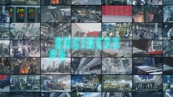 ビジネスプロセスの碑文 ビジネスプロセスのインフォグラフィック ビジネスプロセスマルチスクリーン — ストック動画