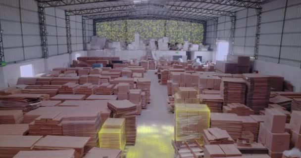 近代的な倉庫コンセプト 近代的な工場の大規模な倉庫 近代的な倉庫の可視化 工場倉庫の人工知能 — ストック動画