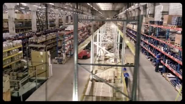 Several Shots Modern Warehouse One Video Work Large Modern Warehouse — стоковое видео