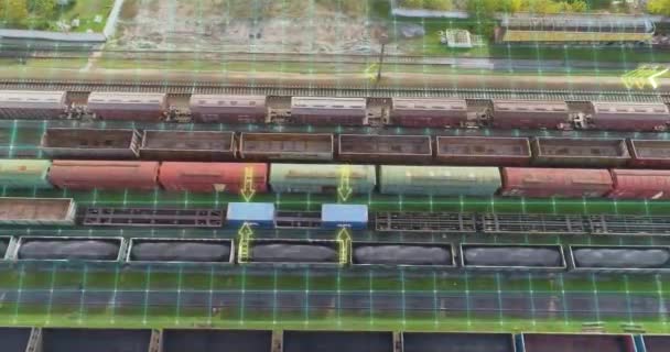 鉄道の概念による輸送 近代的な鉄道輸送の可視化 貨物鉄道輸送 — ストック動画