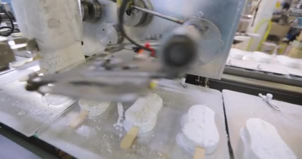 Apparatus Sorting Ice Cream Ice Cream Dosing Machine Conveyor Line — Video