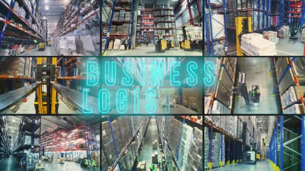 Obchodní Logistický Nápis Business Logisticsinfographics Otevírák Logistiky Pro Firmy — Stock video