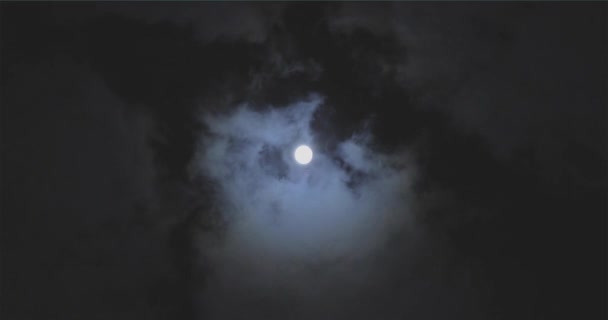 Повний Місяць Хмарами Повний Місяць Рух Хмар Тлі Повного Місяця — стокове відео