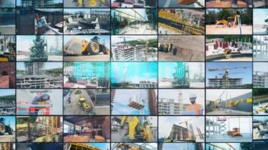 Construction company. Construction company inscription. Opener construction company.