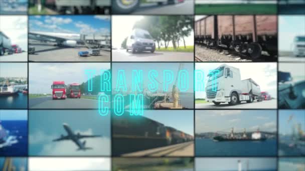 Infografik Der Transportgesellschaft Grafik Des Transportunternehmens Inschrift Des Transportunternehmens Unternehmen — Stockvideo