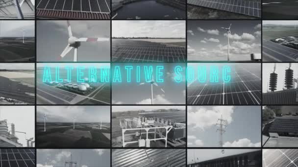 Fuentes Alternativas Infografía Energética Fuentes Alternativas Marco Apertura Energía Fuentes — Vídeos de Stock