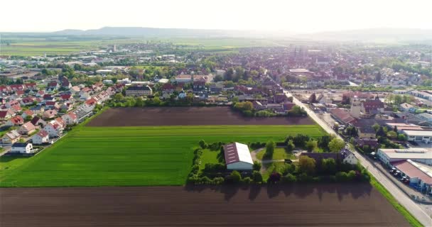 Avrupa Nın Küçük Hava Manzarası Alman Köyünün Hava Manzarası — Stok video