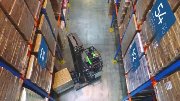 人工知能は倉庫の商品を分析します 製品スキャンプロセス — ストック動画