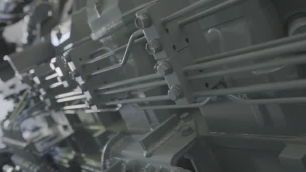 Detailed Shot Diesel Generator Engine Diesel Electric Generator Engine Close — Stockvideo