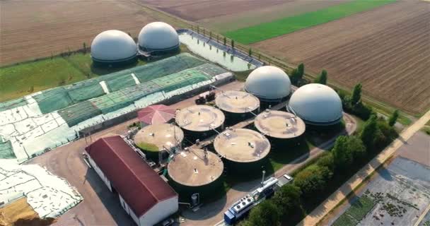 Video Aereo Dell Impianto Biogas Volo Sulle Centrali Elettriche Biogas — Video Stock