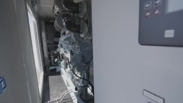 Detailed Shot Diesel Generator Engine Diesel Electric Generator Engine Close — Video