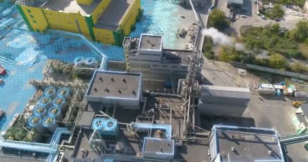 Modern Bir Fütüristik Fabrikanın Insansız Hava Aracı Çekimi Modern Fabrika — Stok video