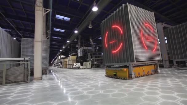 Automated Factory Self Managed Robots Roboti Automatizované Továrně Vizualizace Technologií — Stock video