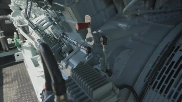 Detailed Shot Diesel Generator Engine Diesel Electric Generator Engine Close — Stock video