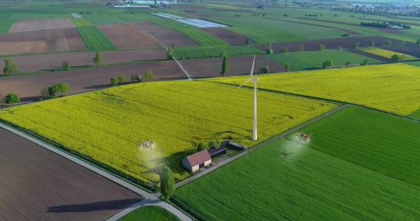 Einsatz Von Drohnen Der Landwirtschaft Felder Besprühen Agro Drohnen Der — Stockvideo