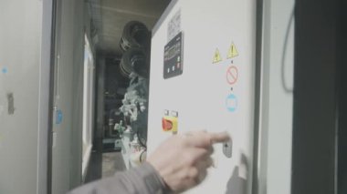 Distribution board of diesel generator. Electrical panel of an industrial generator. Distribution board of the generator inside.