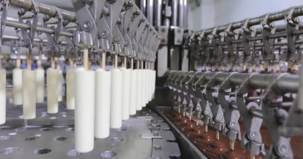 Freezing Ice Cream Factory Automatic Production Ice Cream Ice Cream — Vídeo de Stock