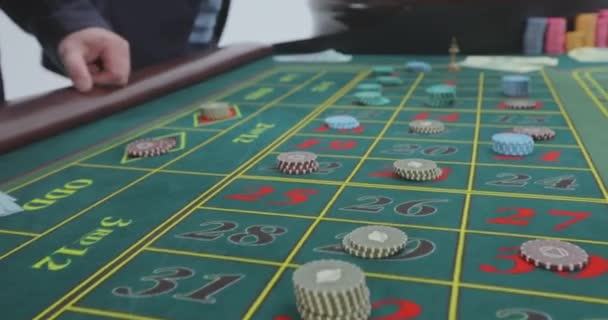 Ganador Lleva Las Ganancias Ruleta Ganador Casino Toma Las Fichas — Vídeo de stock