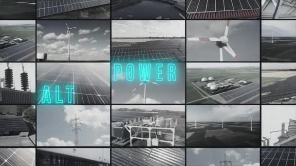 Alternative Energiequellen Infografik Alternative Energiequellen Eröffnen Den Rahmen Alternative Energiequellen — Stockvideo