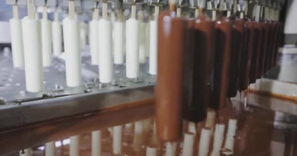 How Ice Cream Made Process Making Ice Cream Automated Ice — Vídeos de Stock