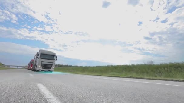 Levering Van Goederen Met Een Slimme Truck Een Slimme Truck — Stockvideo